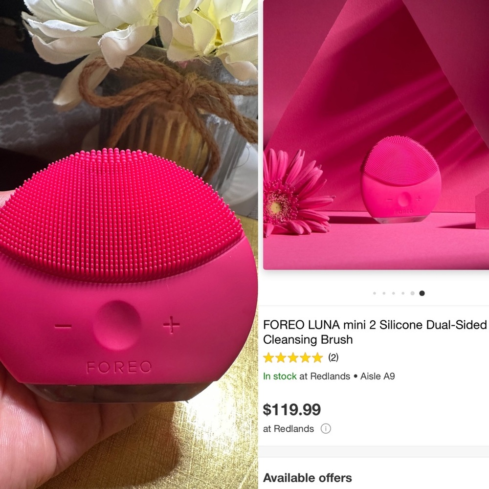 COPY - FOREO LUNA mini 2 Silicone Dual-Sided Facial Cleansing Brush , Works Per…